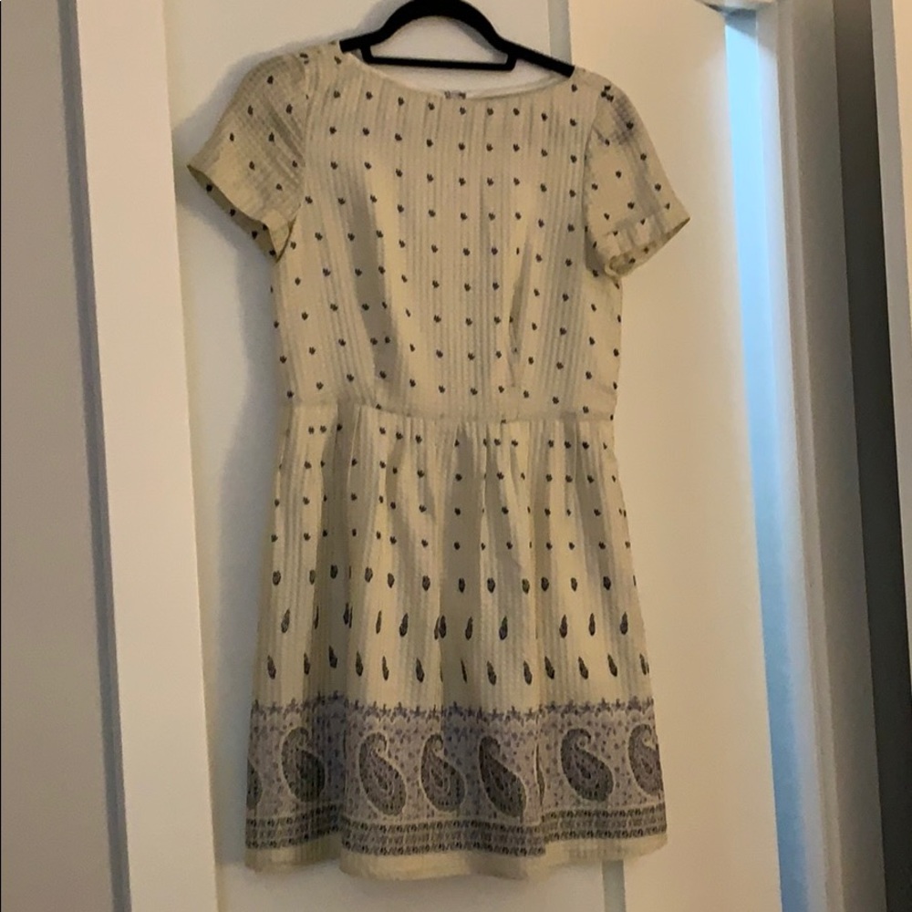 Madewell short sleeve dress, cream, size 2